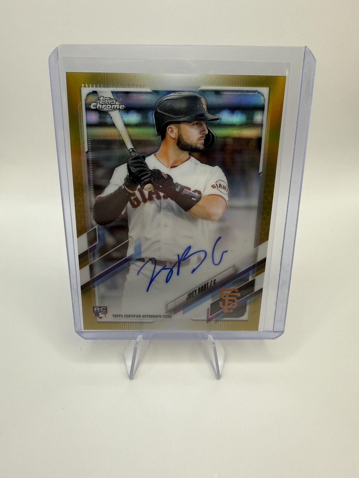 2021 Topps Chrome #RA-JB Joey Bart Rookie Autographs Gold Refractor #/50