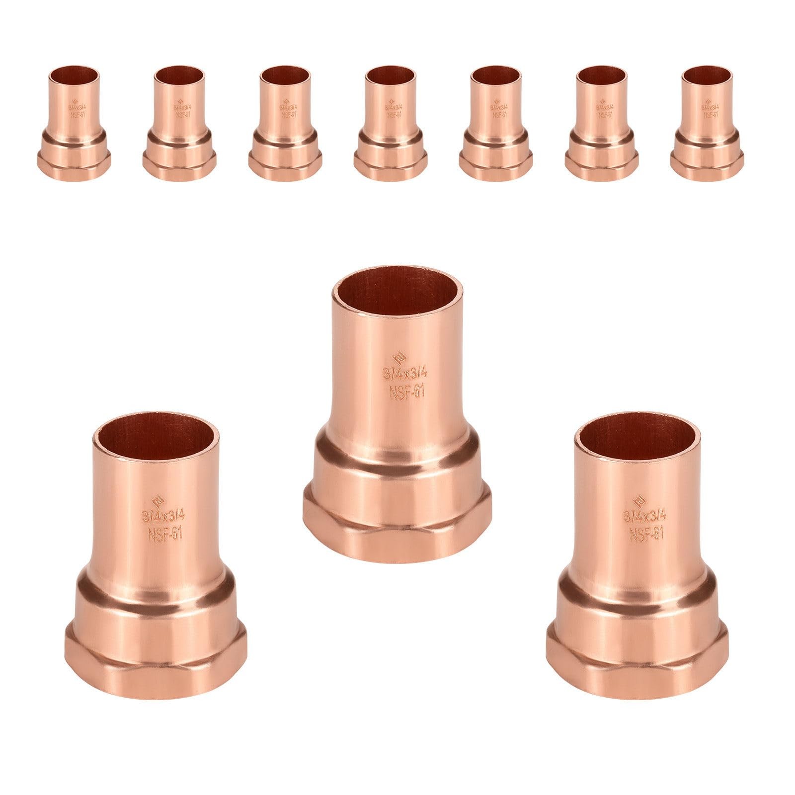 10 Pack 3 4 C x 3 4 FNPT Copper Female Adapter Fittings Plumbing Set Kit