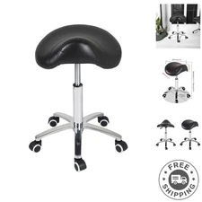 Professional Rolling Saddle Chair with Adjustable Height - Spa & Salon Essential