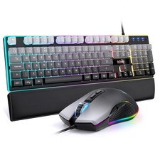 RedThunder K10 Wired Gaming Keyboard and Mouse Combo, UK Gradient Gray