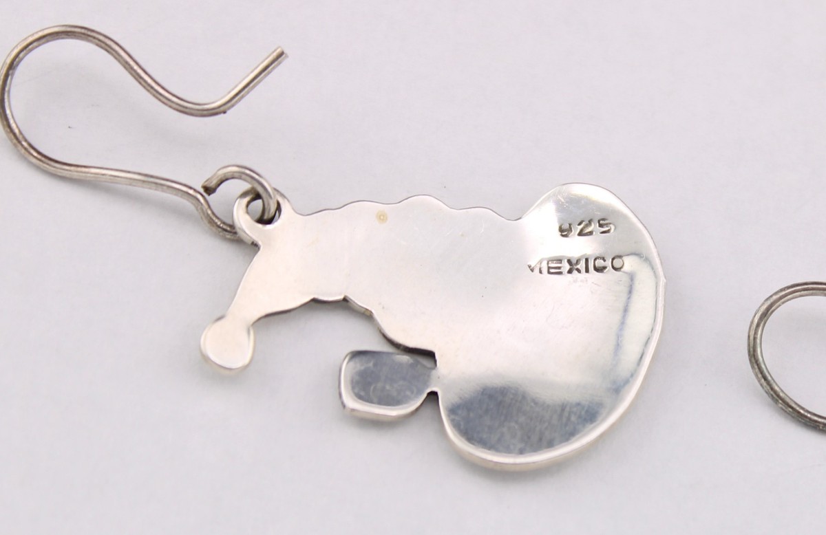 Sweet Vintage Mexico Sterling Silver ⛄ Snowman Dangle Pierced Earrings View 5