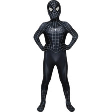 Niños Spider-Man3 2007 Venom Trajes Disfraz Negro Juegos con disfraces Mono Conjunto Máscara