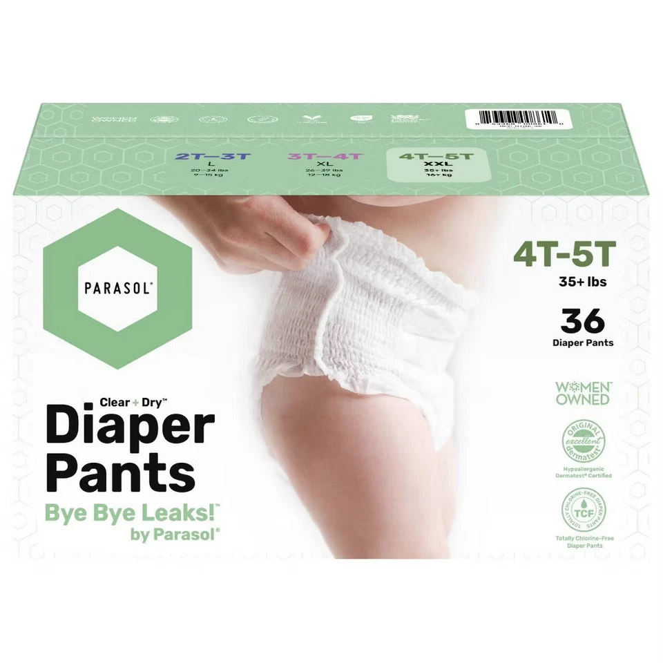 Parasol Clear+Dry Natural Disposable Diaper Pants - 4T-5T - 36ct