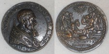 1591 Vatican Bronze Medal Pope Innocent IX AN I Jesus Washing Disciples Feet
