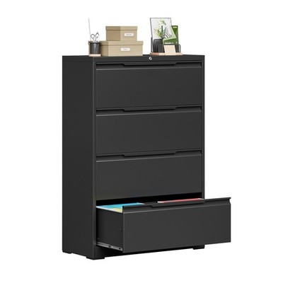 Metal 4 Drawer Lateral File Cabinet Metal Filing Storage Cabinet with Lock Home