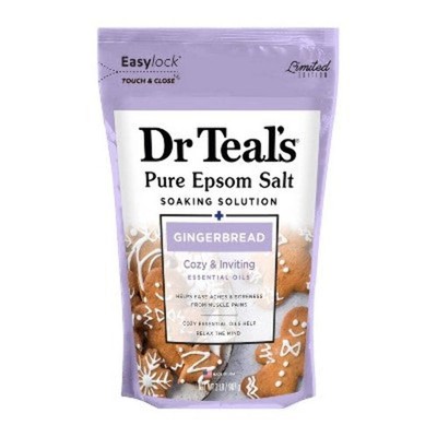 Dr Teal's Epsom Bath Salt Holiday Limited Edition- Gingerbread - 2lbs