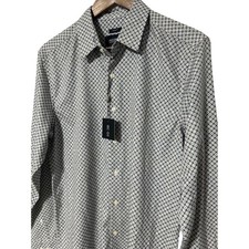 Kenneth Cole Awareness Mens Dress Shirt Slim Fit Diamond Pattern M