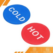 40Pcs Self Stick Hot/Cold Water Label Acrylic Round Stickers Sign Marker