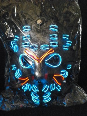 3D LED Light Up Face Mask Hockey Halloween 3 Modes of Lights