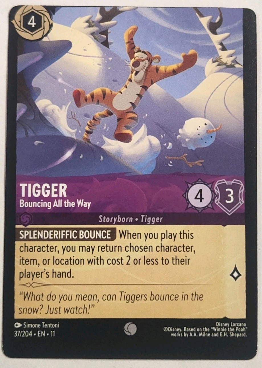 Official 2026 Disney Lorcana Winterspell Tigger-Bouncing All the Way 37/204