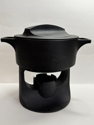 Dansk Denmark BV Cast Iron Fondue Pot Set Enamel MCM Burner Stand Bertil Vallien