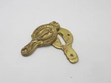 Vintage Brass Keyhole Cover Escutcheon Door Flower Rococo Antique Old Gold Gilt