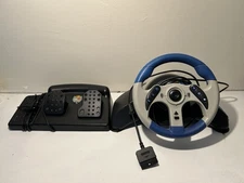 Mad Catz MC2 Racing Steering Wheel and Pedals for PS2 Blue