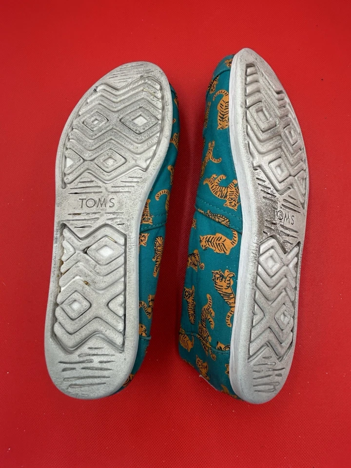 Toms Women's Classic  Blue/orange Taupe Wool Slip On Shoes, Size 9.5. 2J - Image 4 of 4