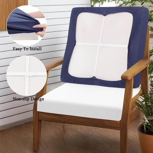 HEBE Outdoor Patio Cushion Covers Set of 12 Waterproof Stretch Seat Cushion C... - Picture 4 of 8