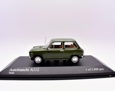 MINICHAMPS Autobianchi A112 Diecast Car Model 1:43 Green Road Car In Case