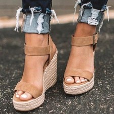 Women Wedge Heel Sandals Summer Platform Open Toe Casual Party Beach Fashion Sho
