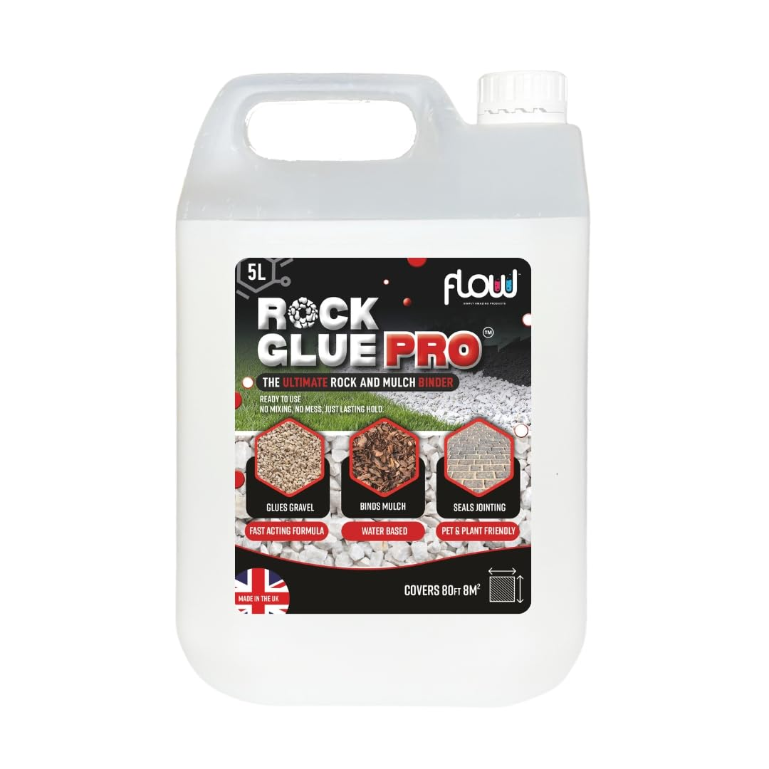 Rock Glue Pro – Heavy-Duty Water-Based Gravel & Mulch Binder for Driveways, Gard