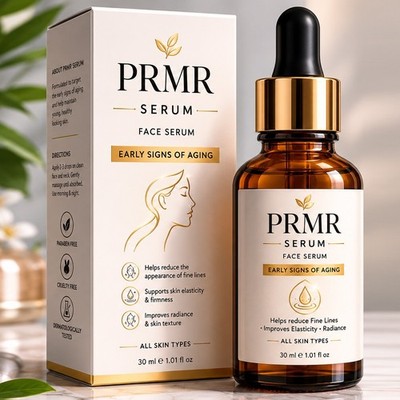 PRMR Face Serum for Early Signs of Aging | Hydrating Smoothing Facial Serum 30ml