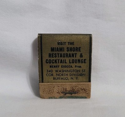 Vintage Miami Shore Restaurant Henry Ciocca Matchbook Buffalo Advertising Full