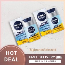 Nivea Men SKIN ENERGY Moisturising Face Gel CAFFEINE 50ml -2 Pack