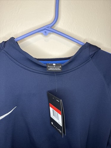 Nike Long Sleeve Hoodie NEW MEN LARGE NavyBlue Sports Run Futbol Soccer Swoosh - Picture 2 of 18