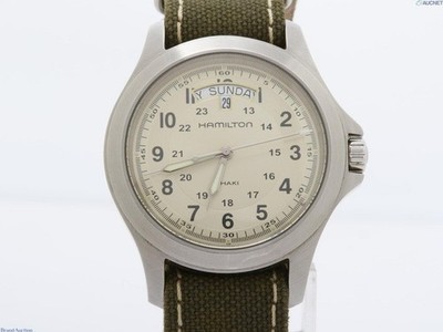 [Near Mint mit Box] Hamilton Khaki H644510 Champagner Zifferblatt Quarzuhr He...