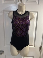 Purple Black Purple Sequin Jazz Dance Costume Weissman Large Child LC