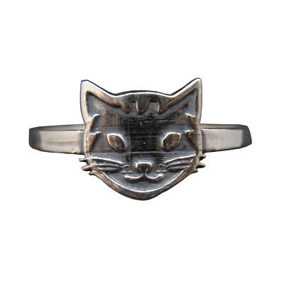 Handarbeit Sterling Silber Ring Katze echt massiv gestempelt 925 Kaiserin nickelfrei