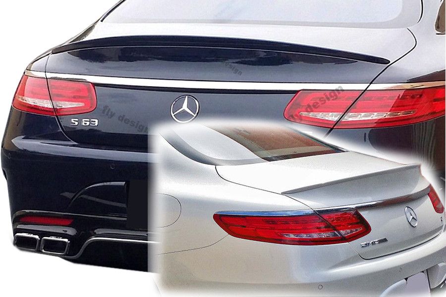 For S-Class 217 Rear Spoiler Matte BLACK Spoiler Body Kit Body Benz Tesoro