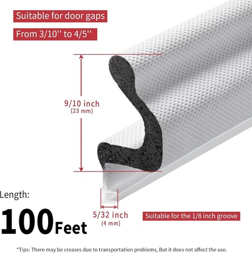 Efficient 100ft Door Insulation Strip - Noise-Blocking & Weatherproof Solution - Picture 8 of 9
