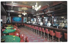 (7852 ) Old Postcard Bar Across from Card Tables  Golden Nugget Las Vegas Nevada