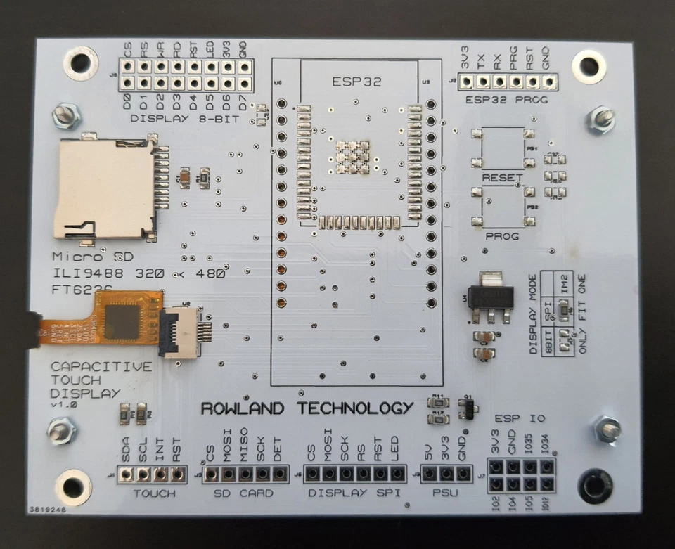 Kapazitive Touch TFT LCD Farbdisplay 3,5" 480x320 ILI9488 ESP32 Arduino Pico - Bild 4 von 4