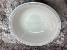 Corelle Corning English Breakfast Cereal Bowl 6 1/4” Blue, Pink Trim