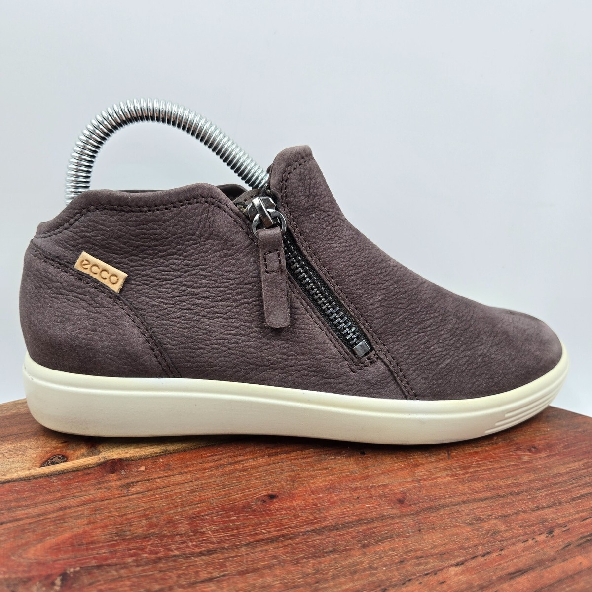 Ecco Soft Ecco Zipper Shoes Ecco Soft Shoes Women's 36 Gray Nubuck