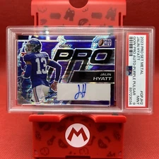 Jalin Hyatt 2023 Leaf Pro Set Metal Purple Crystals 1/6 Goin Pro RC Auto PSA 9
