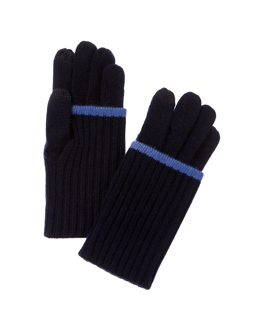 Кашемировые перчатки Amicale с откидными манжетами из кашемира женские синие 7190₽