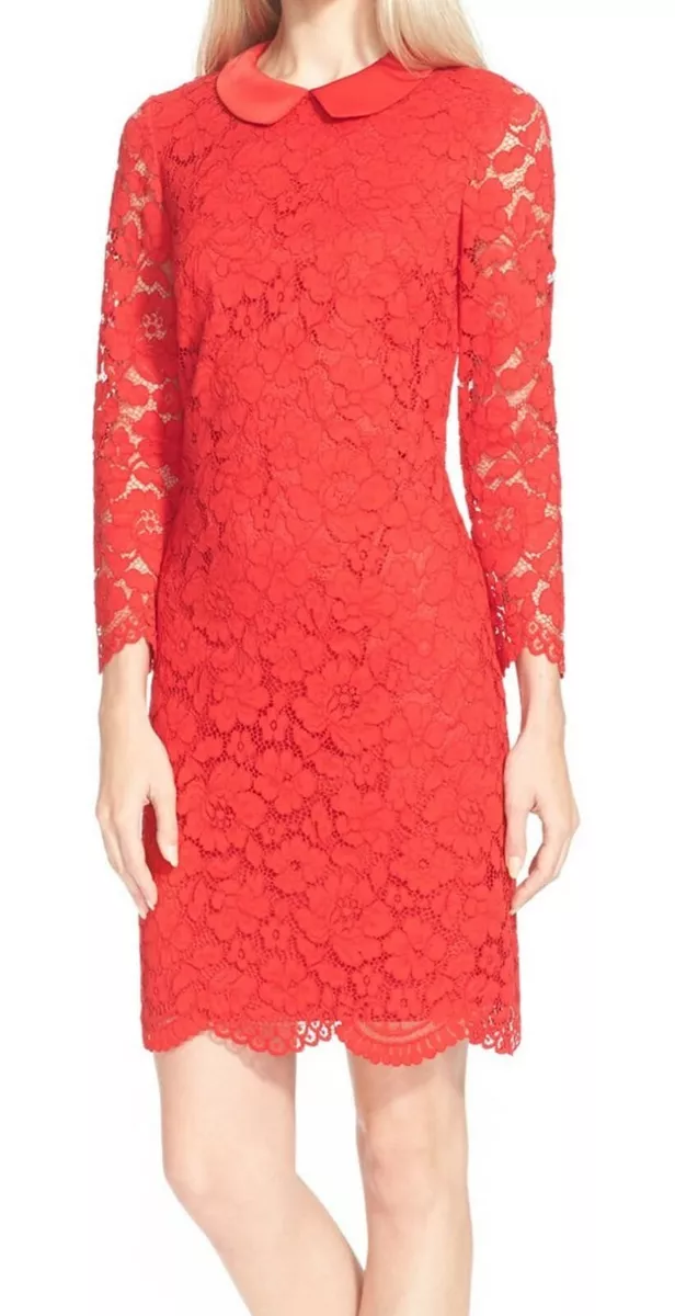 Kapel puberteit oorlog Ted Baker London Women&#039;s Ameera Scallop Hem Lace Dress, Red, Size 0 |  eBay