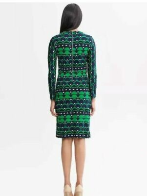 Banana Republic Mad Men Collection Knit Shift Dress Navy Blue Green Mod 4  Peggy | eBay