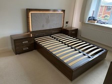 Bella Italian Luxury High Gloss Rovere Oak Bedroom Set With 4 Door Wardrobe