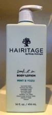 1 Hairitage Body Lotion MINT & YUZU Vegan Sulfate Free 14fl oz