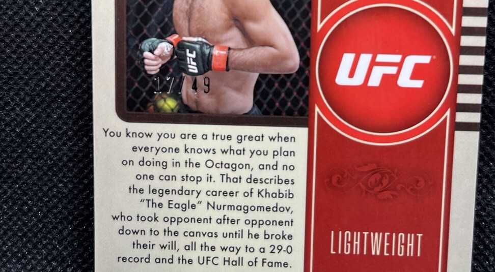 Khabib Nurmagomedov 2023 Panini Chronicles Legacy UFC #335 Purple