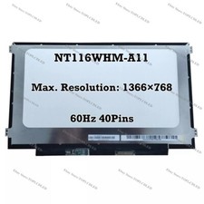 NT116WHM-A11 11.6" WXGA 1366 768 60Hz LED LCD Screen Panel Display EDP 40 Pins