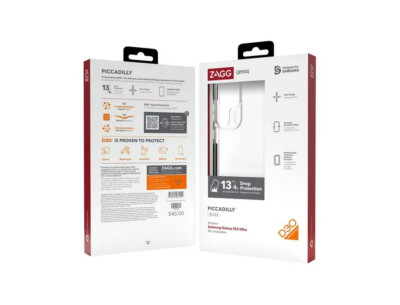 ZAGG Gear4 Piccadilly Slim Case for Samsung Galaxy S23 Ultra Black/Clear