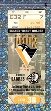 Dominik Hašek 31Sv Ticket Stub 3-27-1999 Penguins Sabres Matthew Barnaby G#49