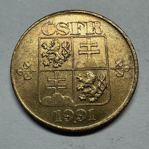 1991 Czechoslovakia 1 Koruna - Beautiful Coin - #A-007-B