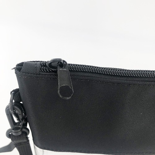 Beautiful Transparent PVC Clear Shoulder bag Clutch with Black top and zipper - Picture 12 of 12