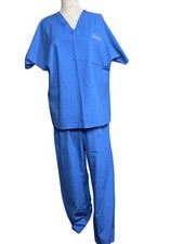 Davita Medical Scrub Set Unisex Size Large Blue In great Condition SCB100