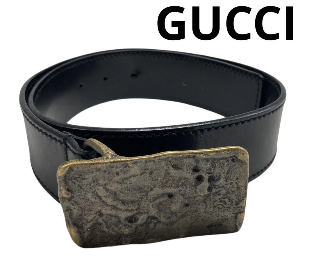 Ceinture GUCCI cuir noir femme du Japon i0889