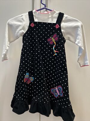 embroidered jumper dress Apple Embroidered Corduroy Jumper Dress